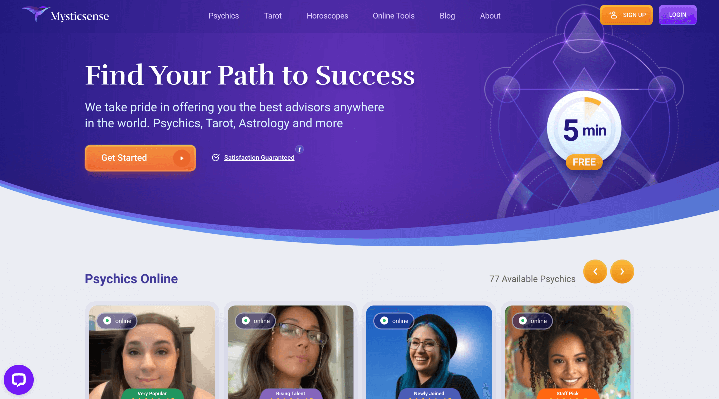 Mysticsense website