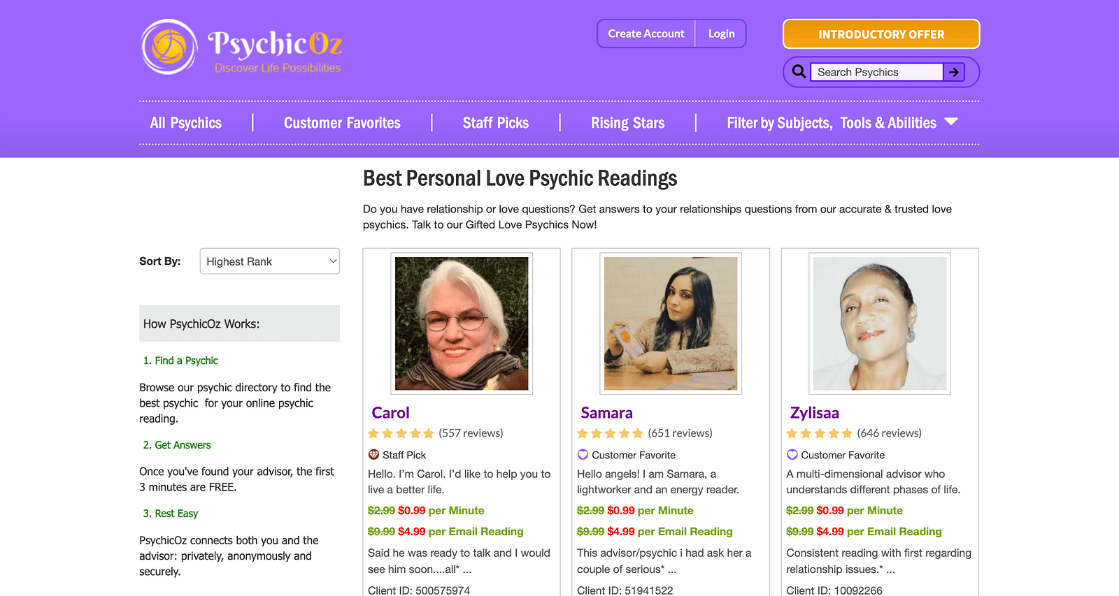 PsychicOz website
